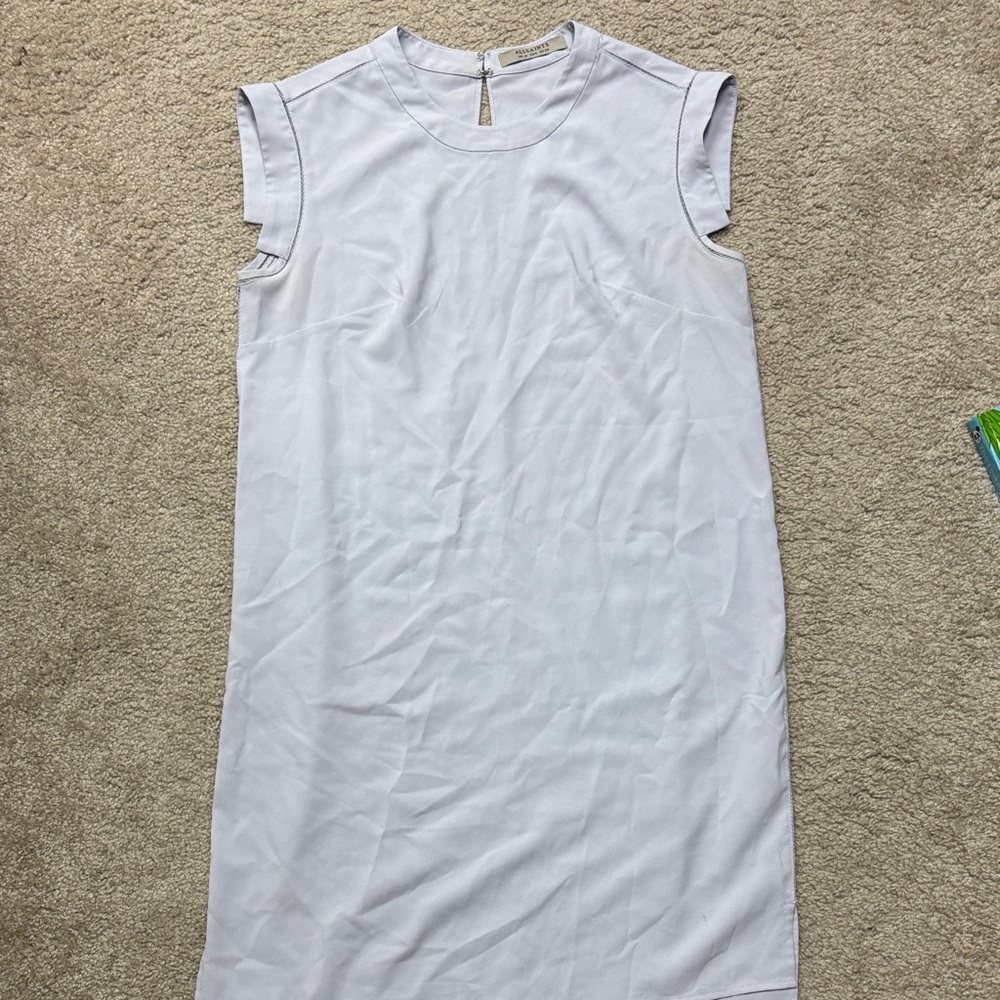 AllSaints White Sleeveless Shift Dress